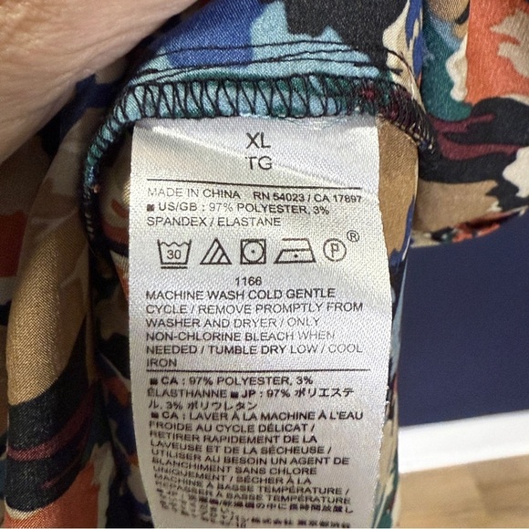 Banana Republic Factory Colorful Floral Satiny Midi Dress | XL - Picture 8 of 8